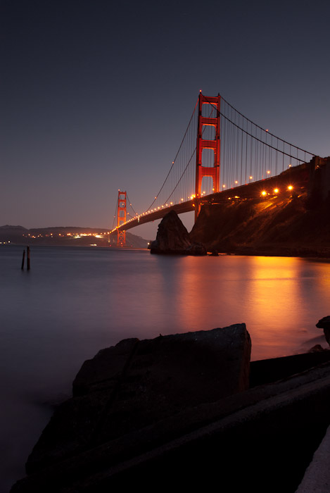 Golden Gate Bridge at Sunset from Fort Baker