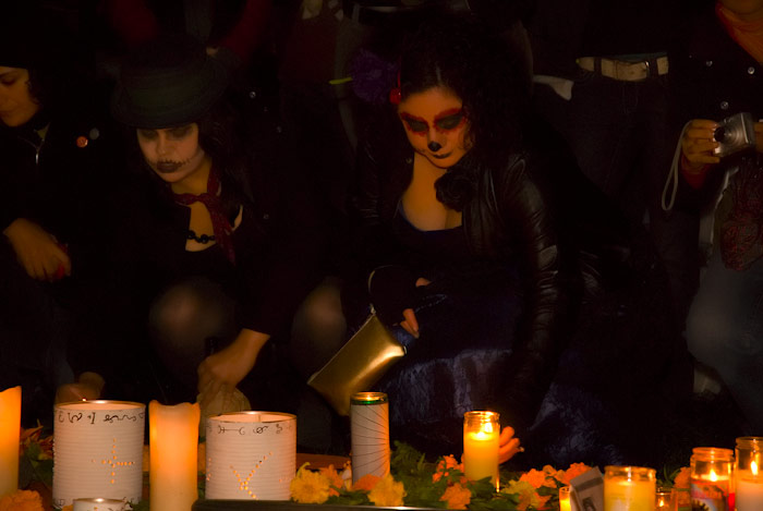 Lighting Candles - Day of the Dead