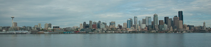 Seattle Sky Line from ferry on Puget Sound