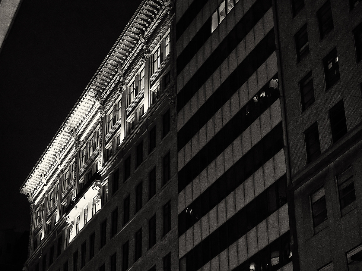Illuminated Building Roofline, Manhattan