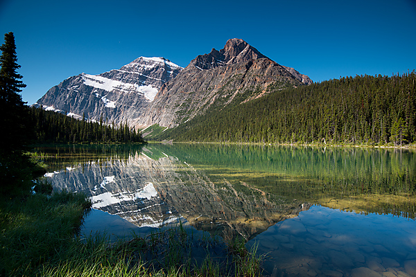 Mount Edith Cavell reflected in Cavell Lake