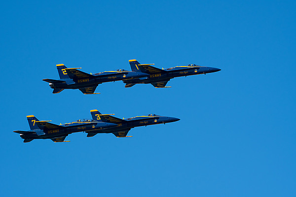 Four Blue Angels in Formation