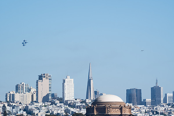 Blue Angels Fly Over San Francisco Skyline