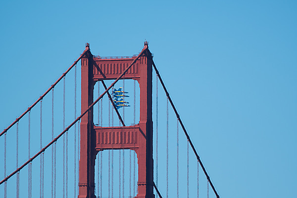Blue Angels Fly Past Golden Gate Bridge