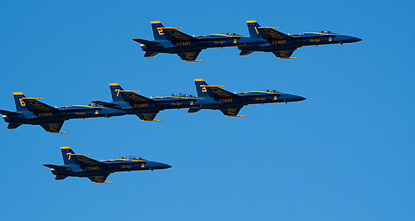 All Six Blue Angels in Formation