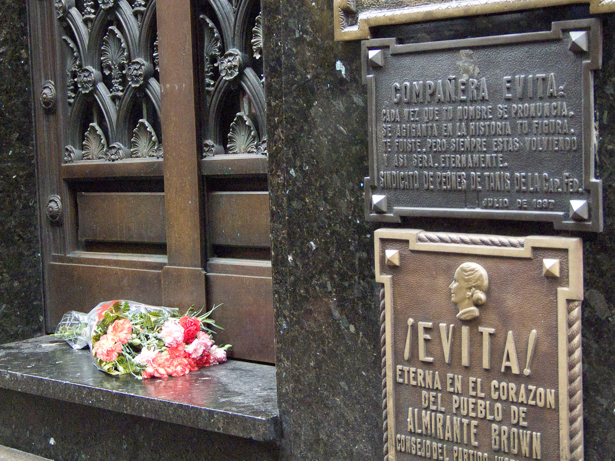 Flowers at Eva Peron's Grave, Recoleta Cemetery
