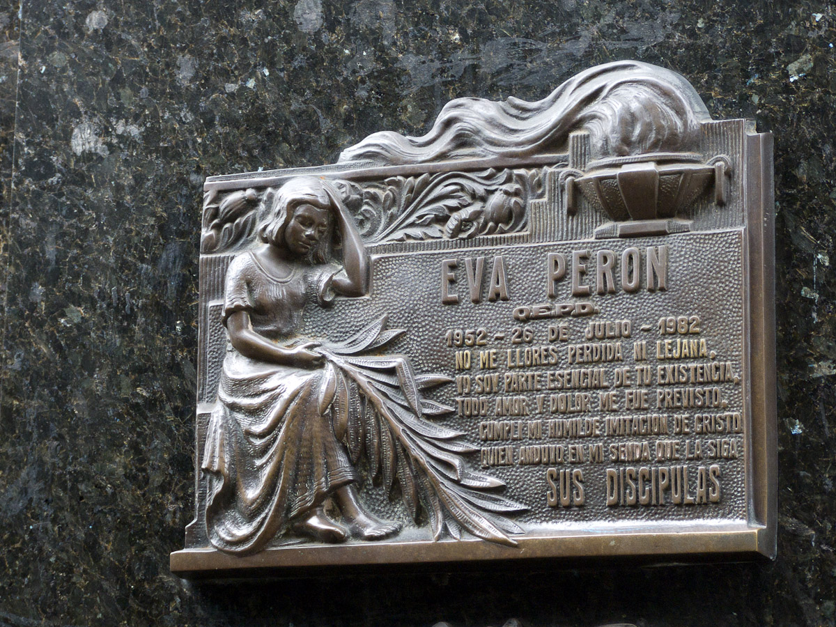 Eva Peron Marker, Recoleta Cemetery