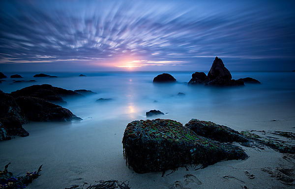 Gray Whale Cove State Beach at Sunset