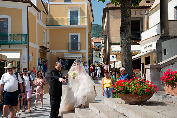 Bride on Steps of  Ravello Cathedral