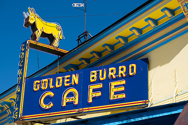 Golden Burro Cafe Sign