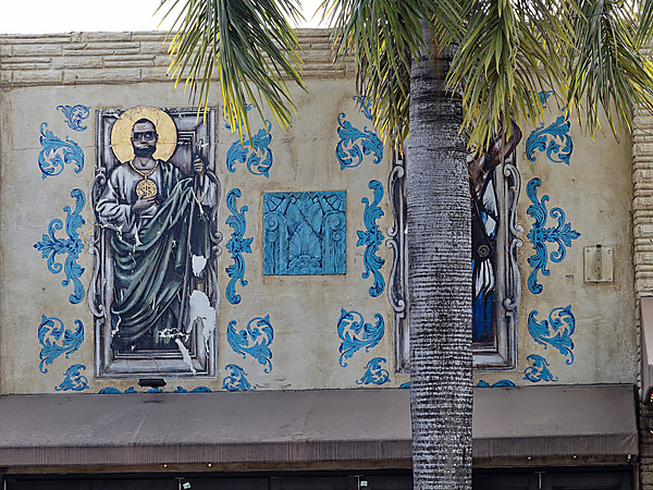 Mural above El Santo Cantina