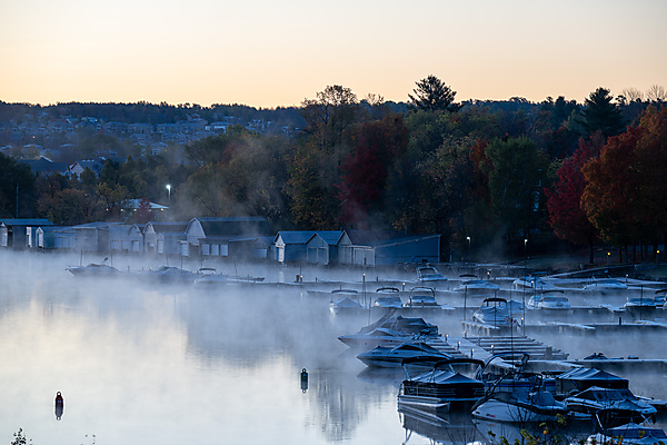 Morning Steam across Magog River