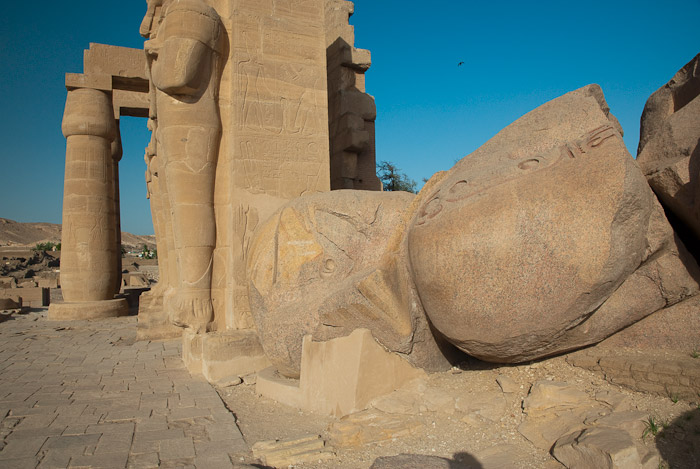 Fallen statue of Ramses II at the Ramesseum