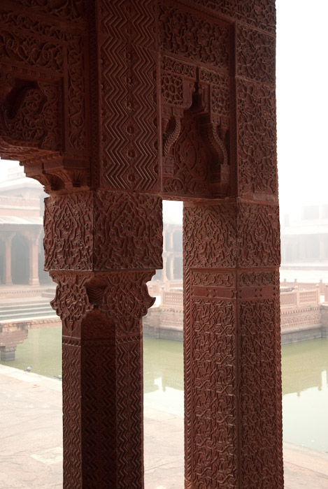carved columns, Fatehpur Sikri