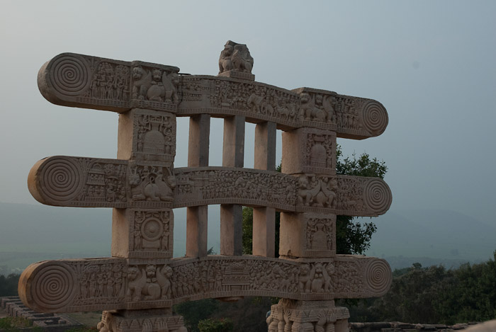 carved gateway to the Great Stupa, Sanchi