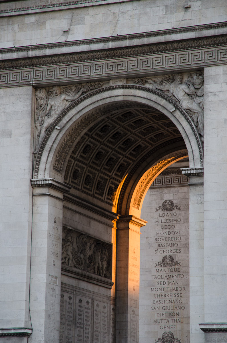Sunset light on the Arc De Triomphe