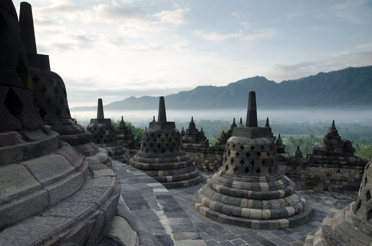 Misty Valley seen from Borobudur